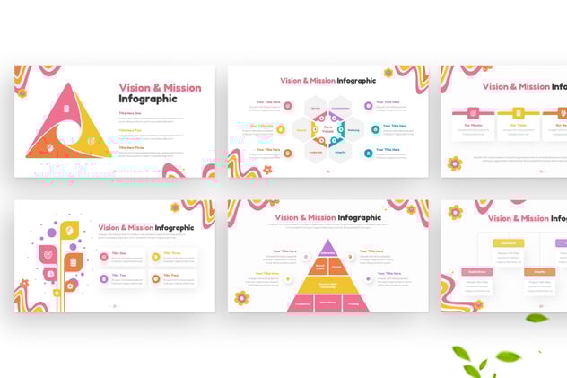 彩色愿景与使命信息图形keynote模板 - 顶尖PPT