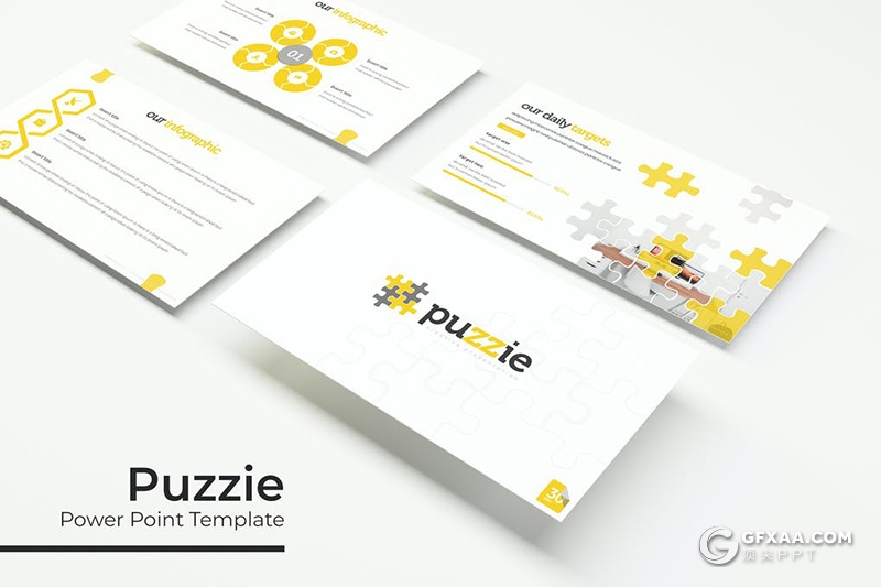 30页积木拼合效果创意国外多用途PPT模板5种主题配色 - 顶尖PPT