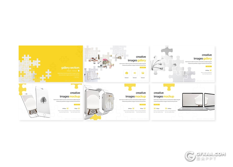 30页积木拼合效果创意国外多用途PPT模板5种主题配色 - 顶尖PPT