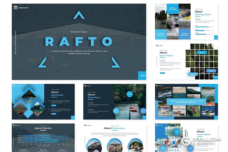 30页帆船比赛活动策划介绍宣传PPT模板5种主题配色 - 顶尖PPT