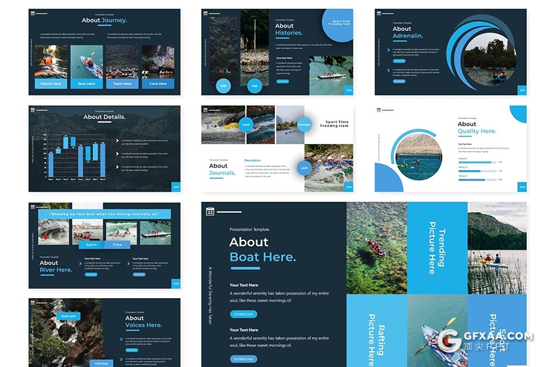 30页帆船比赛活动策划介绍宣传PPT模板5种主题配色 - 顶尖PPT
