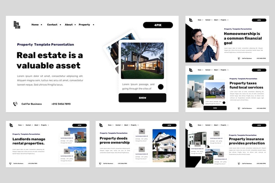 房地产室内设计展示方案PPT模板 - 顶尖PPT