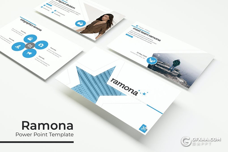 30页国外扁平化极简商务风格团队介绍工作汇报PPT模板5种主题配色 - 顶尖PPT