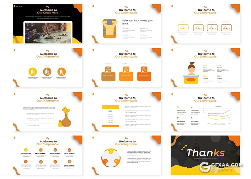 30页美容美肤女性温泉养生身体按摩宣传介绍PPT模板5种主题配色 - 顶尖PPT