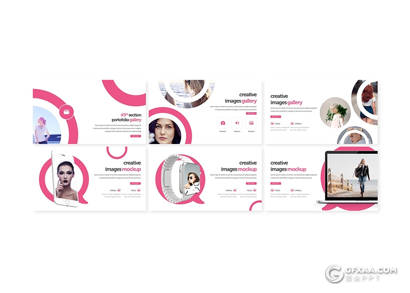 30页创意圆环设计商务团队人员介绍PPT模板5种主题配色 - 顶尖PPT