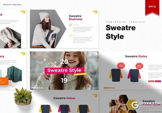 30页时尚服装毛衣工艺介绍宣传介绍PPT模板5种主题配色 - 顶尖PPT
