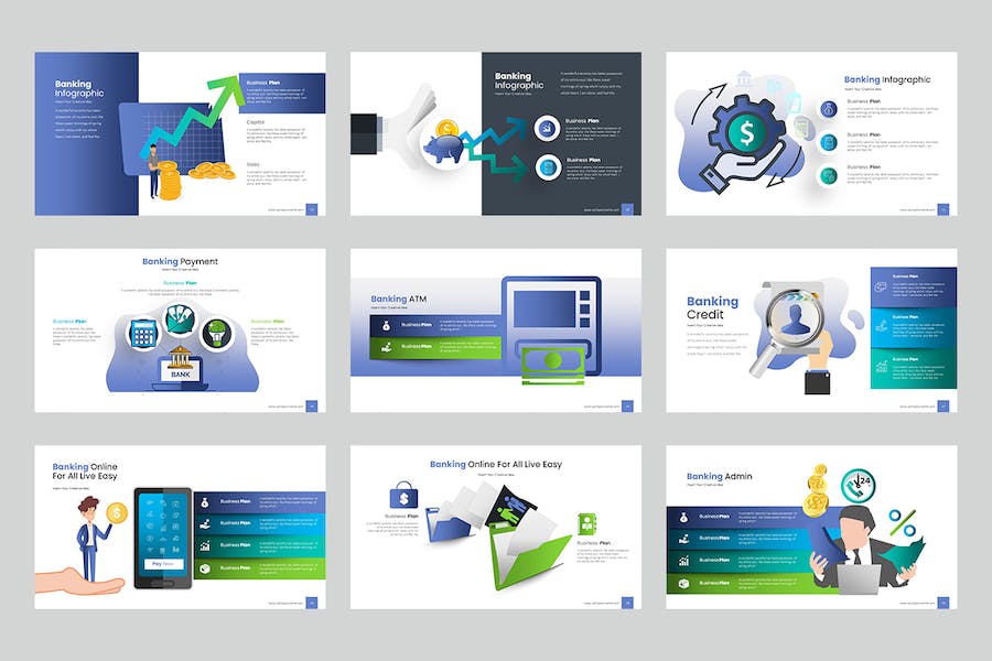 银行金融理财数据分析信息图表PPT模板 - 顶尖PPT