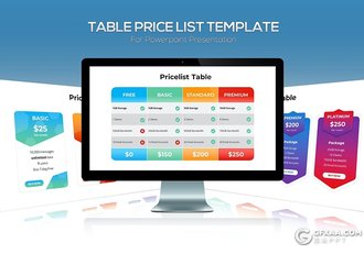 国外创意彩色项目价格表PPT模板6种主题配色 - 顶尖PPT