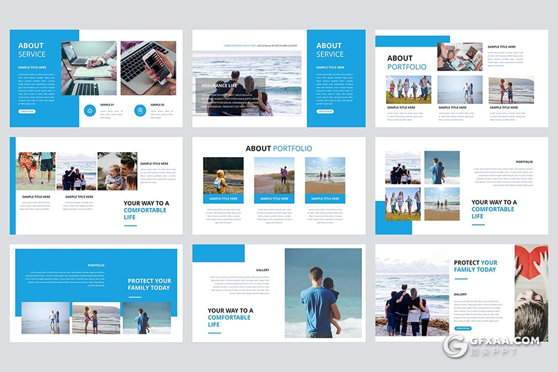 36页财务年度报告金融保险行业PPT模板 - 顶尖PPT