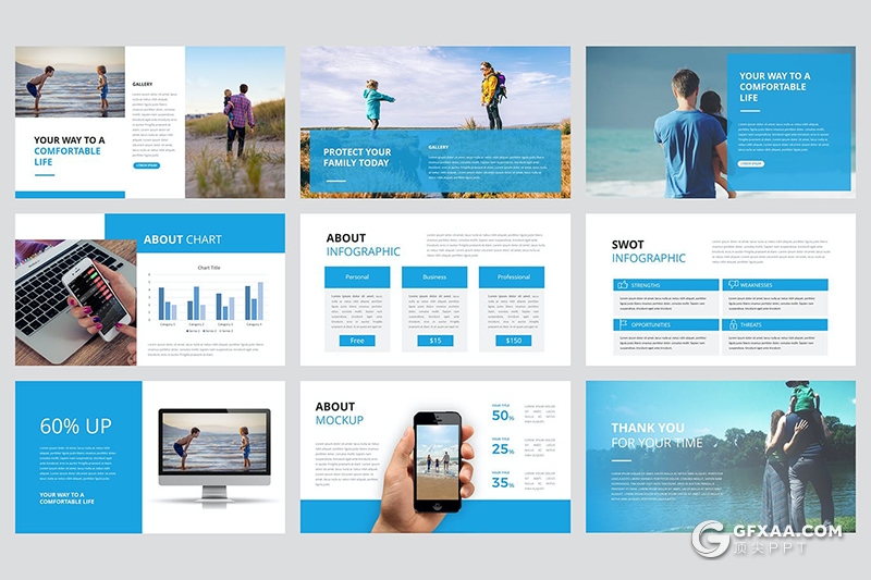 36页财务年度报告金融保险行业PPT模板 - 顶尖PPT