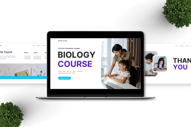 生物教育课程教学知识Keynote模板 - 顶尖PPT