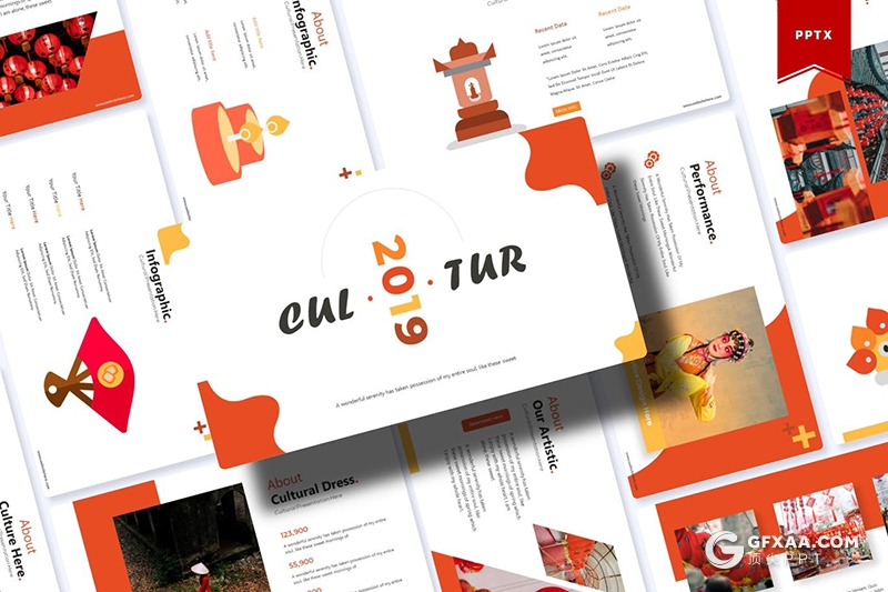 30页中国农历新年文化宣传介绍ppt模板5种主题配色 - 顶尖PPT