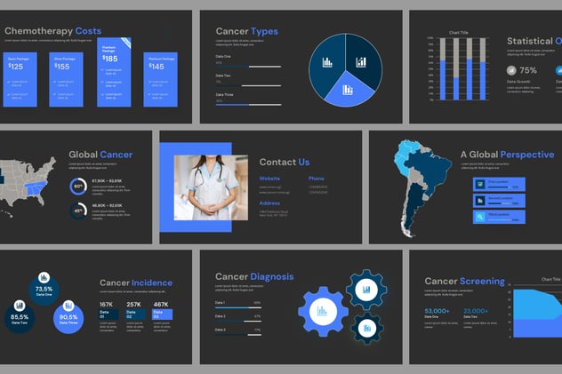 肺癌医学研究治疗主题keynote模板 - 顶尖PPT