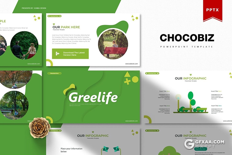 30页环境保护节能环保绿色环境展示宣传PPT模板5种主题配色 - 顶尖PPT