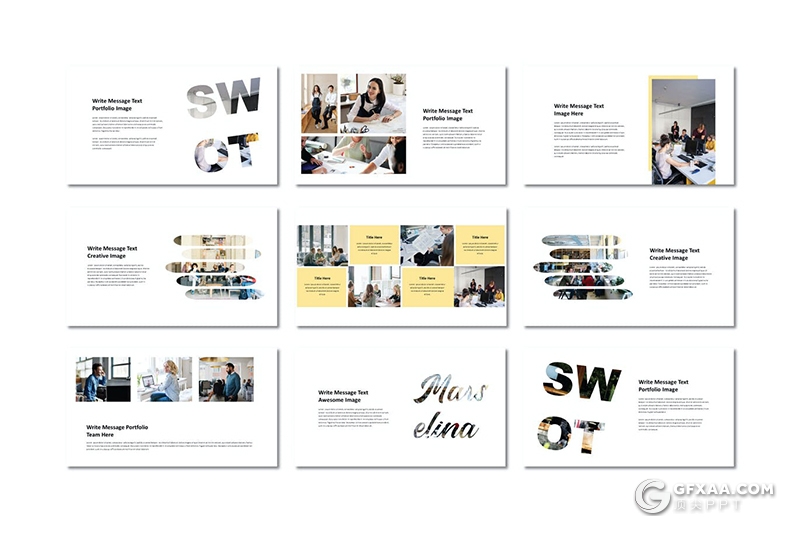 50页简约时尚商务风格工作汇报项目总结通用PPT模板 - 顶尖PPT