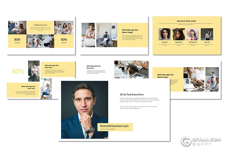 50页简约时尚商务风格工作汇报项目总结通用PPT模板 - 顶尖PPT