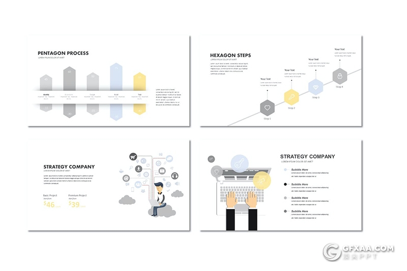 50页简约时尚商务风格工作汇报项目总结通用PPT模板 - 顶尖PPT
