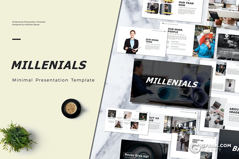 46页扁平化简约风格企业宣传介绍商务通用PPT模板 - 顶尖PPT