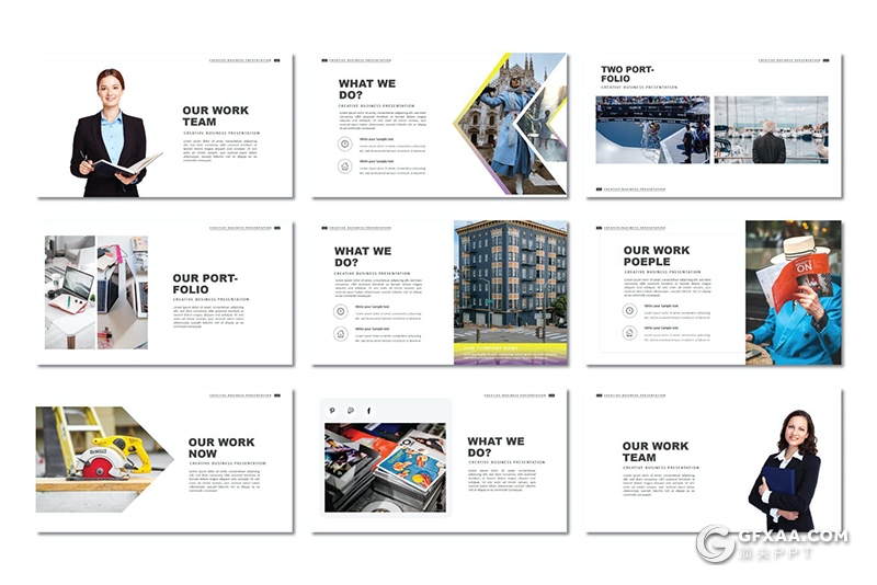 46页扁平化简约风格企业宣传介绍商务通用PPT模板 - 顶尖PPT