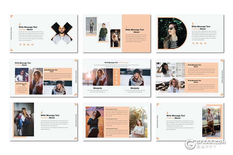 56页时尚服装秀展示模特写真摄影图片展PPT模板 - 顶尖PPT