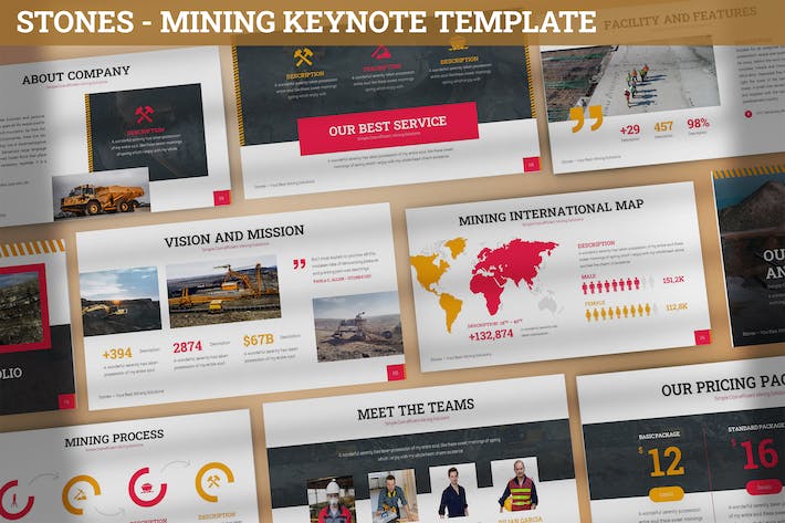 全球石材矿石开采分析keynote模板 - 顶尖PPT