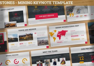全球石材矿石开采分析keynote模板 - 顶尖PPT