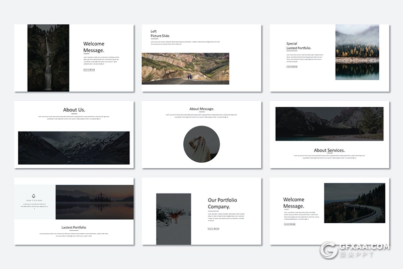 50页极简文艺风格摄影美图展示PPT模板 - 顶尖PPT