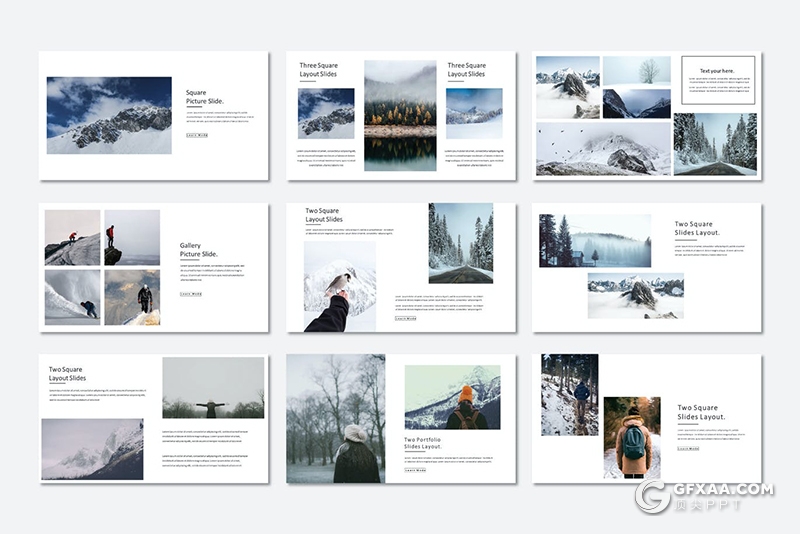 50页极简文艺风格摄影美图展示PPT模板 - 顶尖PPT