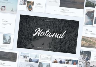 50页极简文艺风格摄影美图展示PPT模板 - 顶尖PPT