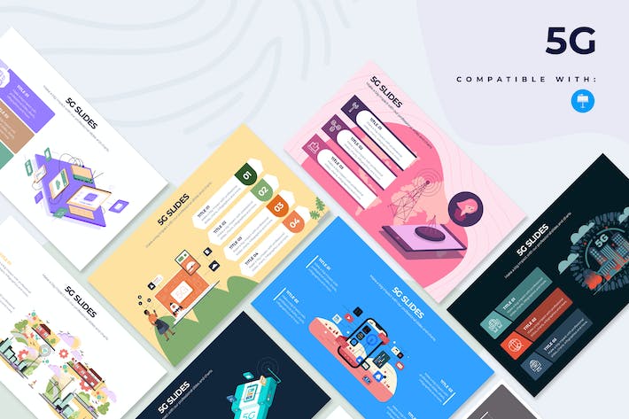 5G网络通信技术展示Keynote模板 - 顶尖PPT