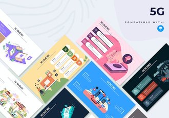 5G网络通信技术展示Keynote模板 - 顶尖PPT