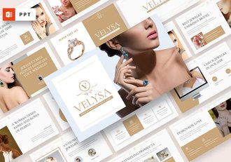 天鹅绒珠宝品牌宣传展示PPT模板 - 顶尖PPT