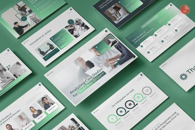 新拟态风绿色渐变企业汇报学术研究PPT模板 - 顶尖PPT