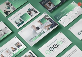 新拟态风绿色渐变企业汇报学术研究PPT模板 - 顶尖PPT