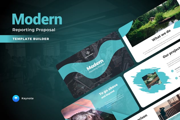 现代报告信息图表keynote模板 - 顶尖PPT
