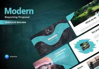 现代报告信息图表keynote模板 - 顶尖PPT