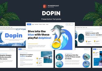 海豚动物展览科普宣传PPT模板 - 顶尖PPT