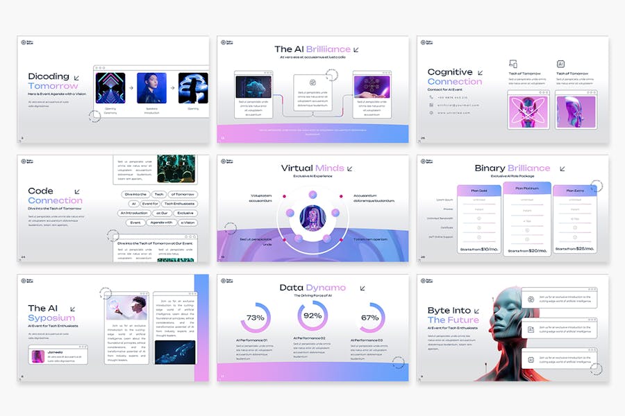 AI大模型人工智能展示PPT模板 - 顶尖PPT