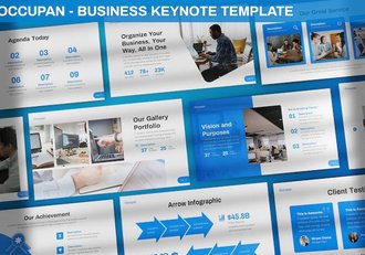 蓝色大气职业介绍业务合作项目推广商业计划商务通用keynote模板 - 顶尖PPT