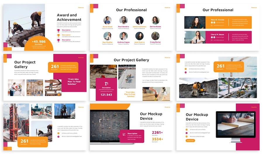 商业地产建筑工程施工项目公司项目介绍展示PPT模板 - 顶尖PPT