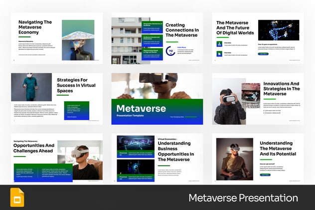 元宇宙虚拟世界科技风格PPT模板 - 顶尖PPT