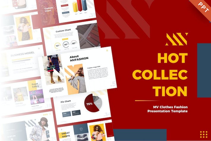 时尚服装摄影产品展示主题PPT模板 - 顶尖PPT