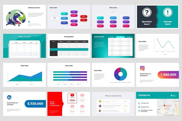 营销峰会信息图形解决方案PPT模板 - 顶尖PPT