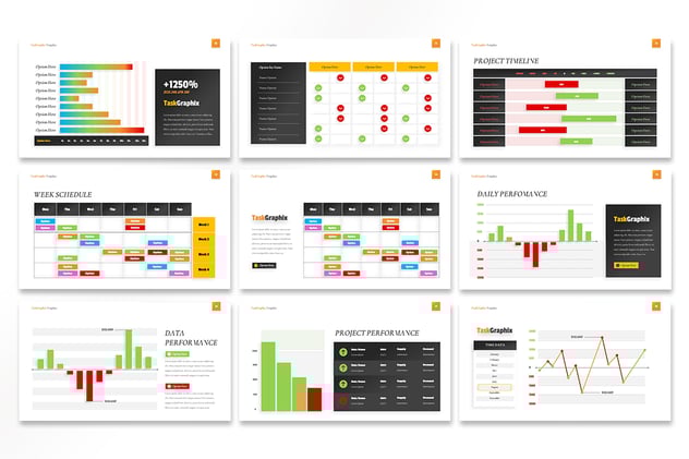 视觉数据时间轴演示PPT模板 - 顶尖PPT