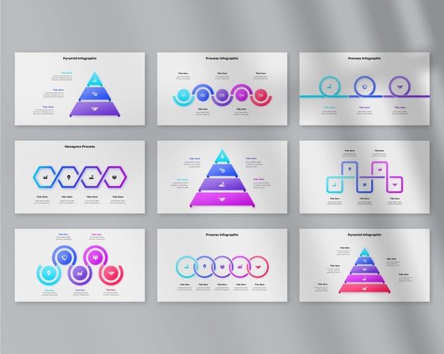 彩色商业动画步骤流程图形PPT模板 - 顶尖PPT