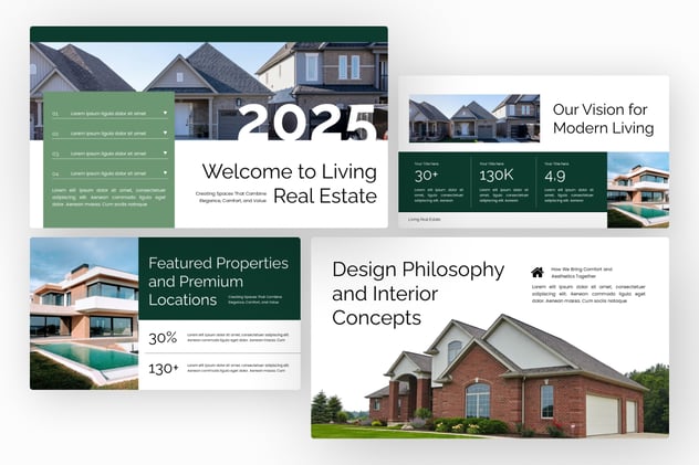 生活房地产项目展示PPT模板 - 顶尖PPT