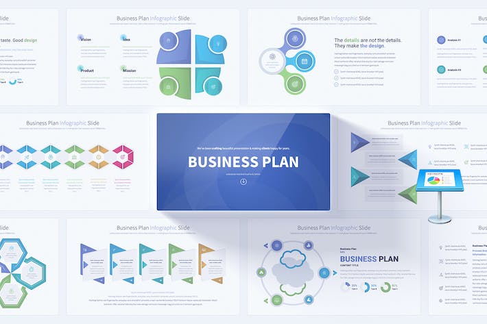 多色彩业务计划主旨圆形商务数据信息图表keynote模板 - 顶尖PPT