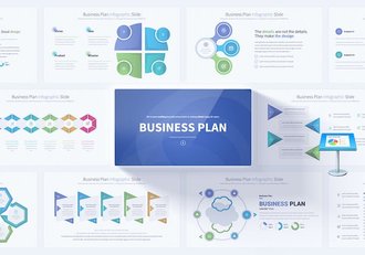 多色彩业务计划主旨圆形商务数据信息图表keynote模板 - 顶尖PPT