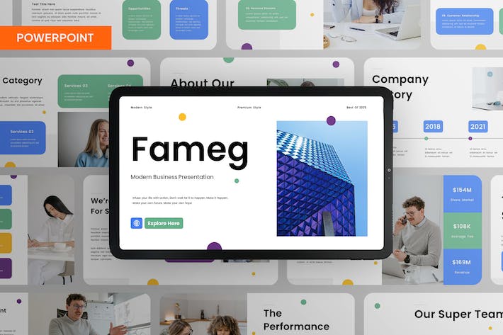 现代商务企业公司简介宣传PPT模板 - 顶尖PPT
