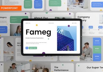 现代商务企业公司简介宣传PPT模板 - 顶尖PPT